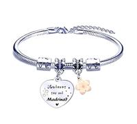 FGHJK Regalo Pulsera para Madrina Madre Tata Amiga Mujer Regalo de Cumpleaños Navidad para Madrina Tata Amiga Regalo del Día de la Madre Te Quiero (4)