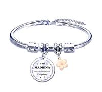 FGHJK Regalo Pulsera para Madrina Madre Tata Amiga Mujer Regalo de Cumpleaños Navidad para Madrina Tata Amiga Regalo del Día de la Madre Te Quiero (1)