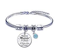 FGHJK Regalos Navidad madrina regalo madrina pulsera pulsera madrina regalo madrina bautizo regalo madrina cumpleaños aniversario pulseras mujer, L, Acero inoxidable