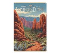 FGHRR Garden of Gods Colorado USA Art Deco Style Vintage Poster Illustrationaluminum Vintage Metal Sign Art Iron Painting for Indoor Outdoor Decor Room 30.5 x 20.3 cm