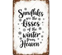 FGHRR Letrero de metal de aluminio con texto en inglés "Snowflakes are Kisses from Heaven", accesorios de metal, 30,5 x 20,3 cm