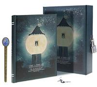 FGHSKIZ El Cuaderno, como un sueño Patrón de luz de Luna Escritura de bocetos Diario Secreto DaiJournal de 288 páginas con Cerradura con Estuche de Almacenamiento Color A6 enviado al Azar