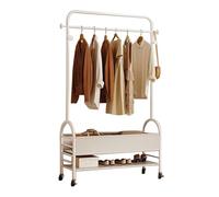 FGHUF Perchero Burro Ropa Nórdico Moderno, Metal Resistente Con Ruedas, Colgador De Ropa Con Estante Para Dormitorio, Colgar Abrigos y Camisas (Plata)