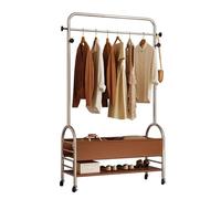 FGHUF Perchero Burro Ropa Nórdico Moderno, Metal Resistente Con Ruedas, Colgador De Ropa Con Estante Para Dormitorio, Colgar Abrigos y Camisas (Plata)