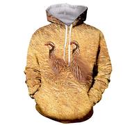 FGJFGGFR Jersey 3D Pareja Perdiz Pájaro Unisex Sudadera Moda Pareja Sudadera con Capucha Invierno Otoño Casual Top