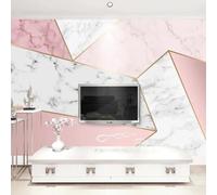 FGJFGGFR Mural 3D para sala de estar papel tapiz con diseño geométrico de mármol rosa decoración de pared adhesivo artístico pintura de seda