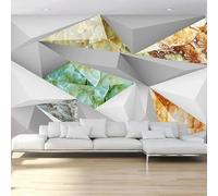 FGJFGGFR Mural 3D para sala de estar papel tapiz con geometría tridimensional mármol fondo interior decoración de pared arte pegatina pintura de pared de seda