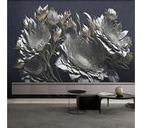 FGJFGGFR Mural 3D para sala de estar papel tapiz con relieve tridimensional de flores fondo interior decoración de pared arte adhesivo pintura de pared de seda