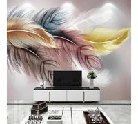 FGJFGGFR Mural 3D para sala de estar papel tapiz creativo con plumas de colores fondo interior decoración de pared arte adhesivo pintura de pared de seda