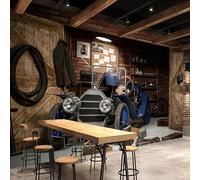 FGJFGGFR Mural 3D para sala de estar papel tapiz de coche estilo retro nostálgico decoración de pared interior arte adhesivo pintura de pared de seda