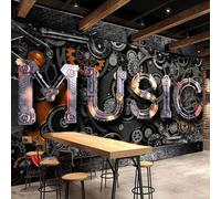 FGJFGGFR Mural 3D para sala de estar papel tapiz retro nostálgico de estilo industrial música fondo interior decoración de pared arte pegatina pintura de pared de seda