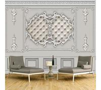 FGJFGGFR Mural de PVC autoadhesivo 3D para sala de estar papel tapiz con relieve plateado paquete suave fondo interior pegatina de arte de pared pintura de pared