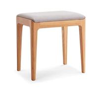 FGJKKRMI Taburete Rectangular De Madera, Asiento Tapizado De Algodón Y Lino, Taburete Pequeño De Maquillaje De Madera De Roble, Taburete De Tocador Acolchado Moderno(Grey)