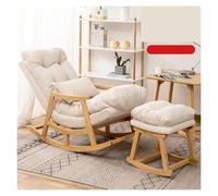 FGJUYLKvchgf Sillón mecedor cómodo, reclinable, con reposapiés, for Uso en Interiores y Exteriores.(White)