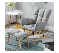 FGJUYLKvchgf Sillón mecedor de Lactancia con reposapiés y cojín de Asiento Suave y cómodo for Uso en Interiores.(Gray-2)