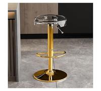 FGJUYLKvchgf Taburetes Altos y cómodos con diseño Giratorio de 360° for Islas de Cocina/cafeterías.(Clear,Gold Lifting Rod)