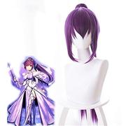 FGO Fate Grand Order Cosplay Peluca Servant Caster Nitocris Long Purple Cola de caballo Pelo sintético para adultos Juegos de rol Disfraz Pelucas