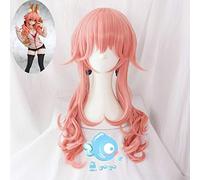 FGO Fate Grand Order Extra Servant Caster Tamamo No Mae Long Pink Ponytail Straight/Curly Cosplay Pelo sintético + Peluca gratis Cap r rizado