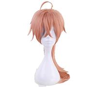 FGO Fate Grand Order Pink Wig Cosplay Halloween Costume Synthetic Hair Romani Archaman Play Wigs With One Clip On Ponytail