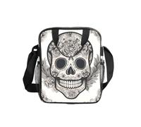 FGPkjh Bolsa de almuerzo con estampado de calavera mexicana para uso diario, oficina, viajes, trabajo, playa, picnic, contenedor transparente para alimentos