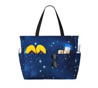 FGPkjh Bolsa de viaje impermeable con estampado de estrellas brillantes azules para playa, ligera, plegable, para gimnasio, picnic, vacaciones