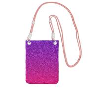 FGPkjh Bolso cruzado para teléfono con estampado brillante de lentejuelas degradadas, resistente al agua, para mujeres y hombres, accesorio de viaje para correr, Pink, Talla única