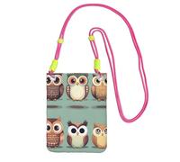 FGPkjh Bolso cruzado para teléfono con estampado de búhos de dibujos animados, resistente al agua, para mujeres y hombres, accesorio de viaje para correr, fucusia, Talla única