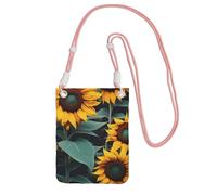 FGPkjh Bolso cruzado para teléfono con estampado de girasoles y flores silvestres, resistente al agua, para mujeres y hombres, accesorio de viaje para correr, Pink, Talla única
