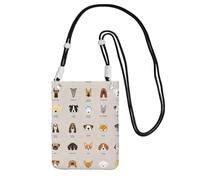 FGPkjh Bolso cruzado para teléfono con estampado de raza de perro, resistente al agua, para mujeres y hombres, accesorio de viaje para correr, Black, Talla única