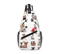 FGPkjh Bonita mochila ligera con estampado de carlino chihuahua, bolsa cruzada en el pecho, bolsa diagonal, viajes, para correr y aventuras al aire libre