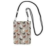 FGPkjh Bonito bolso cruzado para teléfono con estampado de caballo, resistente al agua, para mujeres y hombres, accesorio de viaje para correr, Black, Talla única
