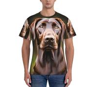 FGPkjh Camiseta de manga corta con estampado de labrador retriever marrón, para hombre, clásica, moderna, cómoda, para gimnasio, entrenamiento, actividades deportivas, Negro, XXL