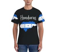 FGPkjh Camiseta de manga corta con estampado de mapa de Honduras para hombre, clásica, moderna, cómoda, para gimnasio, entrenamiento, actividades deportivas, Negro, XL