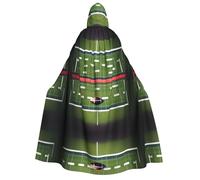 FGPkjh Capa con capucha para adultos con estampado de campo de fútbol americano y balón de fútbol americano, disfraz de cosplay, fiesta, carnaval, bailes de máscaras, celebraciones de temporada