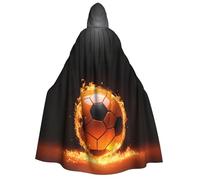 FGPkjh Capa con capucha para adultos, con estampado de fútbol, cosplay, fiesta, carnaval, bailes de máscaras, celebraciones de temporada