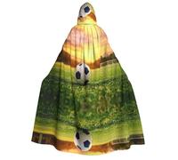 FGPkjh Capa con capucha para adultos, con estampado de fútbol, cosplay, fiesta, carnaval, bailes de máscaras, celebraciones de temporada