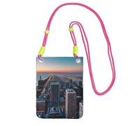 FGPkjh Chicago Illinois Usa 1 - Bolso cruzado para teléfono con estampado resistente al agua para mujeres y hombres, accesorio de viaje para correr, fucusia, Talla única