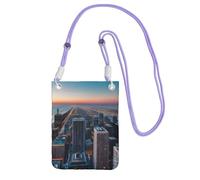 FGPkjh Chicago Illinois Usa 1 - Bolso cruzado para teléfono con estampado resistente al agua para mujeres y hombres, accesorio de viaje para correr, Purple, Talla única