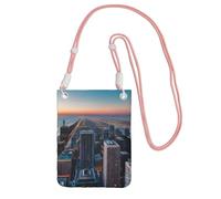 FGPkjh Chicago Illinois Usa 1 - Bolso cruzado para teléfono con estampado resistente al agua para mujeres y hombres, accesorio de viaje para correr, Pink, Talla única