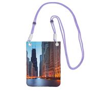 FGPkjh Chicago Illinois USA - Bolso cruzado para teléfono, resistente al agua, para mujeres y hombres, accesorio de viaje para correr, Purple, Talla única