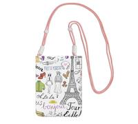 FGPkjh French Paris Tour - Bolso cruzado para teléfono con estampado de la Torre Eiffel, resistente al agua, para mujeres y hombres, accesorio de viaje para correr, Pink, Talla única