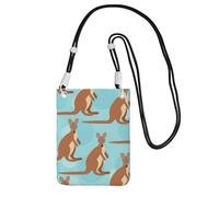 FGPkjh Funny for Kangaroo Zoo - Bolso cruzado para teléfono con estampado de zoológico, resistente al agua, para mujeres y hombres, accesorio de viaje para correr, Black, Talla única