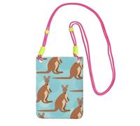 FGPkjh Funny for Kangaroo Zoo - Bolso cruzado para teléfono con estampado de zoológico, resistente al agua, para mujeres y hombres, accesorio de viaje para correr, fucusia, Talla única