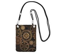 FGPkjh Gears Clock - Bolso cruzado para teléfono con estampado de siglo de bronce, resistente al agua, para mujeres y hombres, accesorio de viaje para correr, Black, Talla única