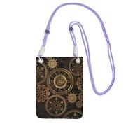 FGPkjh Gears Clock - Bolso cruzado para teléfono con estampado de siglo de bronce, resistente al agua, para mujeres y hombres, accesorio de viaje para correr, Purple, Talla única
