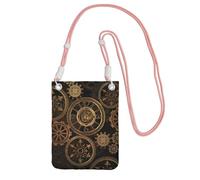FGPkjh Gears Clock - Bolso cruzado para teléfono con estampado de siglo de bronce, resistente al agua, para mujeres y hombres, accesorio de viaje para correr, Pink, Talla única
