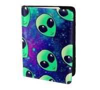 FGPkjh Green Aliens Print - Funda tipo cartera unisex para pasaporte, viajes, negocios y ocio, documentos, Black, Talla única