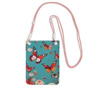 FGPkjh Hen Flying Butterflies Among Flowers - Bolso cruzado para teléfono, resistente al agua, para mujeres y hombres, accesorio de viaje para correr, Pink, Talla única