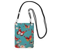FGPkjh Hen Flying Butterflies Among Flowers - Bolso cruzado para teléfono, resistente al agua, para mujeres y hombres, accesorio de viaje para correr, Black, Talla única
