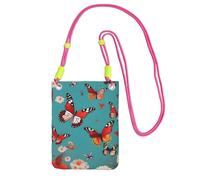 FGPkjh Hen Flying Butterflies Among Flowers - Bolso cruzado para teléfono, resistente al agua, para mujeres y hombres, accesorio de viaje para correr, fucusia, Talla única